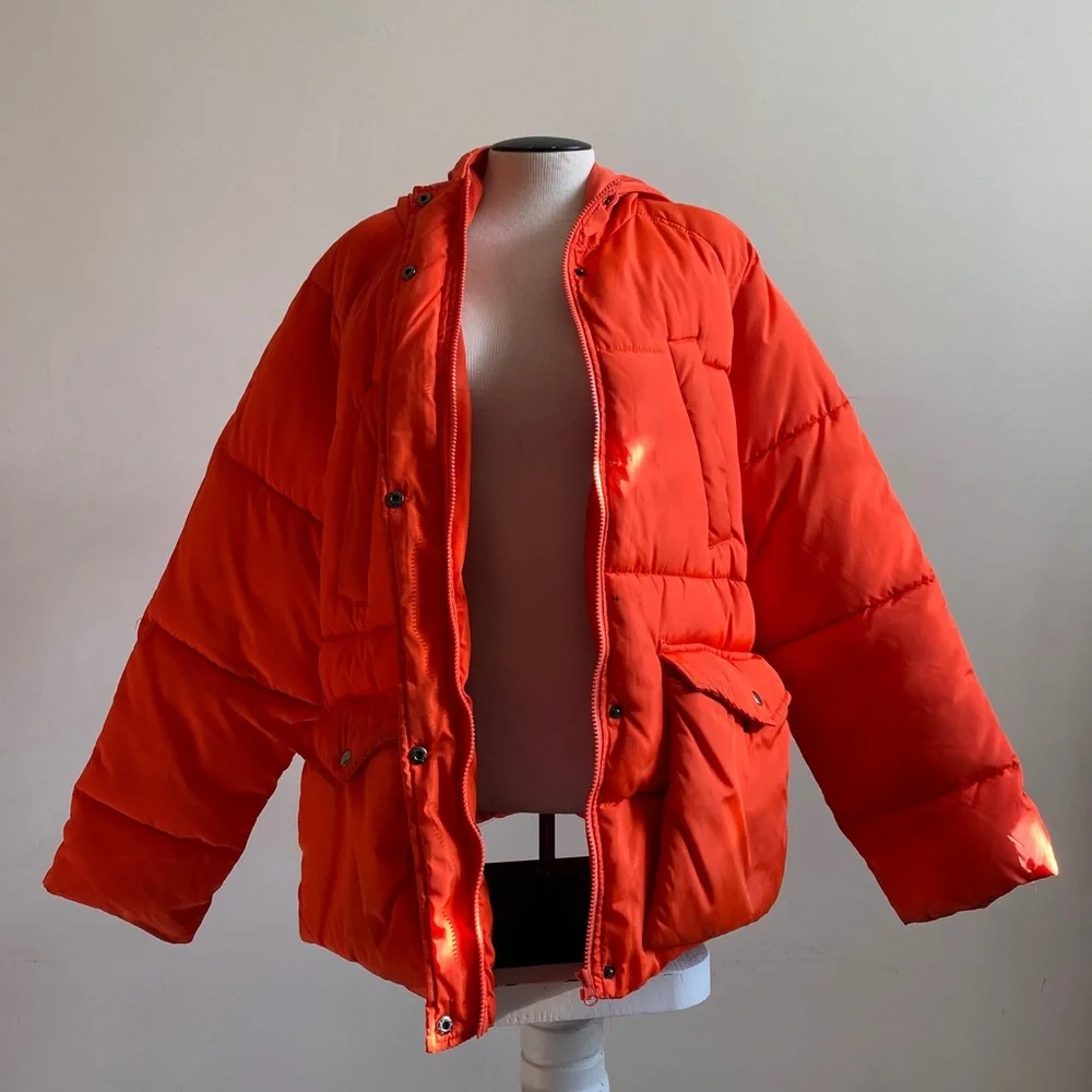 ASOS women’s winter jacket in neon Orange size 14 (XL) - Picture 6 of 11